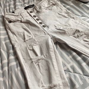 White ripped jeans